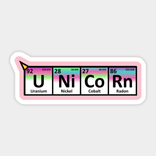 Unicorn on the periodic table Sticker